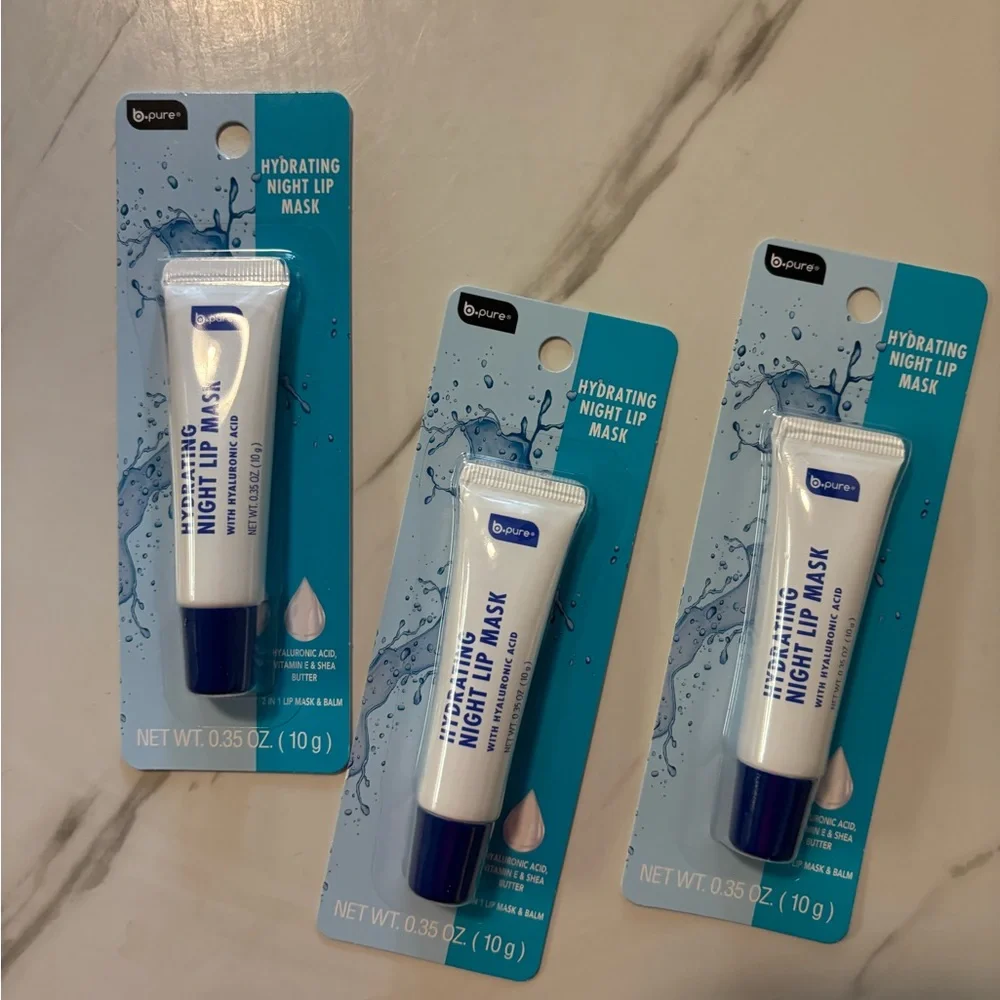 Hydrating Night Lip Mask - b•pure (3 Pack) - White & Teal